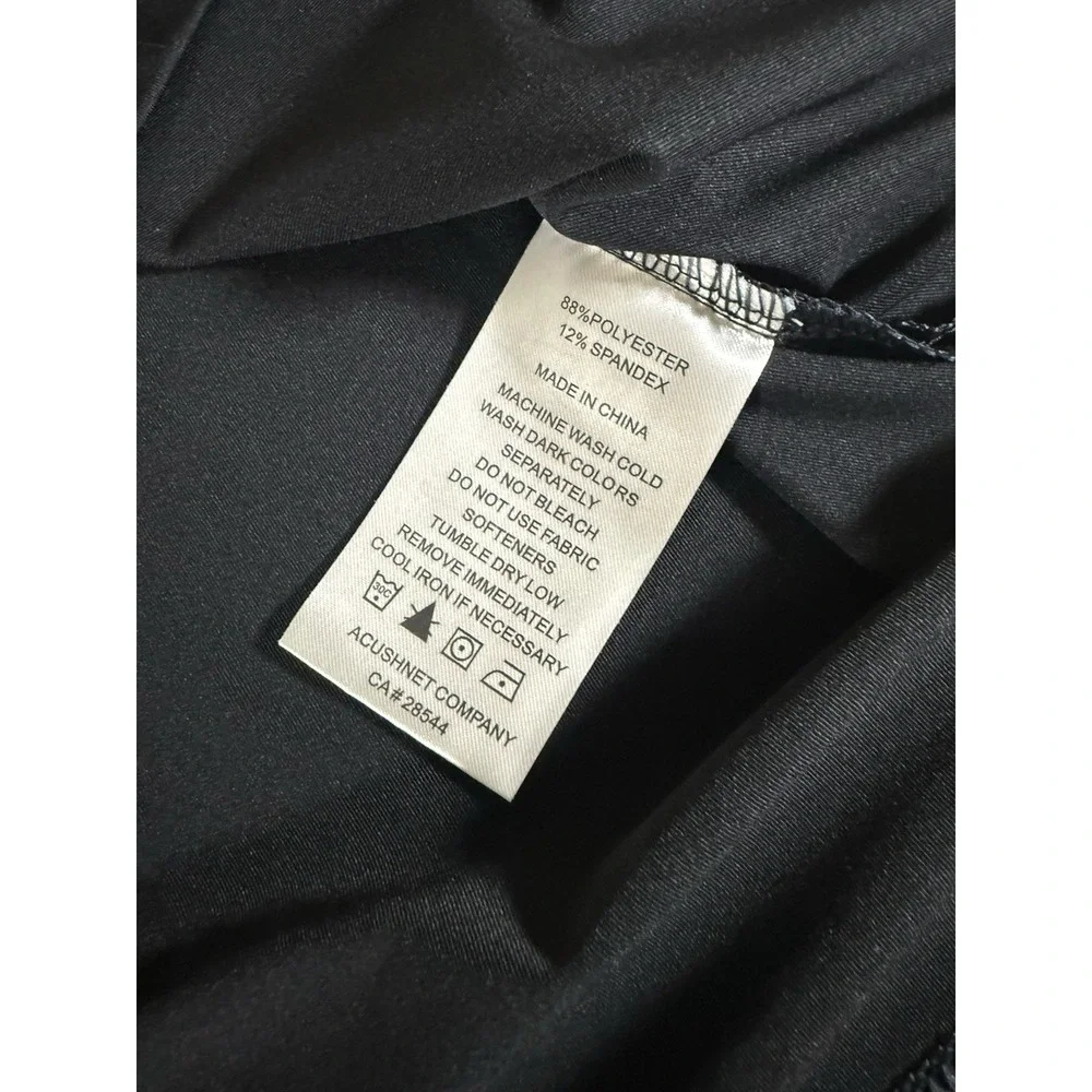 Footjoy Shirt Adult Extra Large Black Solid Collared Lightwieght Golf Mens